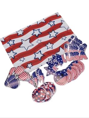 Poly Mailers (25) 10x13 Plus 25 Vinyl Stickers Patriotic 4th Of July Stars 50 PC